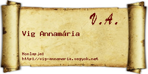 Vig Annamária névjegykártya